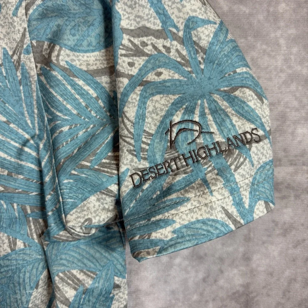 Johnnie-O Polo Shirt Lot (2) Mens L White Blue Floral Feather Performance Preppy - Picture 4 of 16